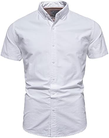 2023 nova camisa de algodão masculina moda casual cor sólida com manga curta de túnica casual de mangas curtas