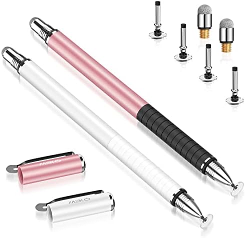 Canetas meko sylus para telas de toque, canetas de caneta de disco universal de 2 em 1 para iPhone, iPad e todos os telefones celulares