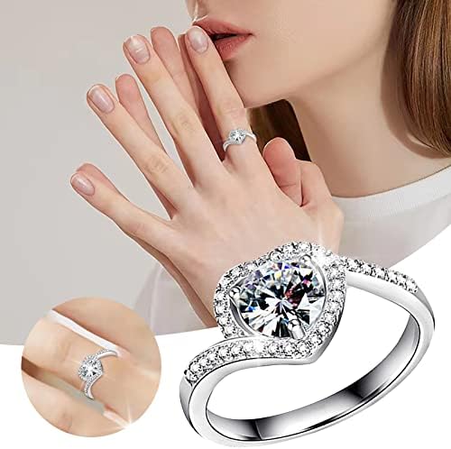 2023 Novo anel de diamante em forma de coração para mulheres jóias de moda acessórios populares anéis de unhas para mulheres