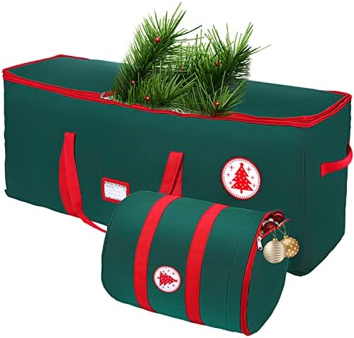 Conjunto de sacos de armazenamento de árvore de Natal Zukakii, Fabric em serviço pesado 600D Oxford Fabric Fits a partir de 7,5