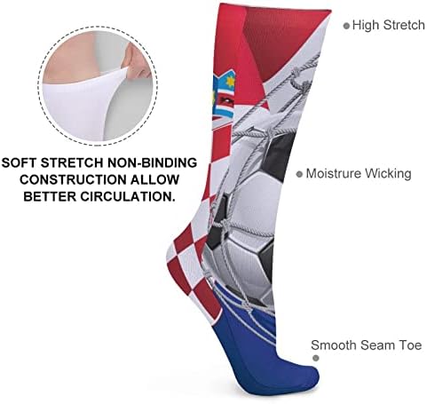 Meias de meias de metas de futebol e bandeira da croácia para homens Mulheres meias de tripulação padronizadas meias
