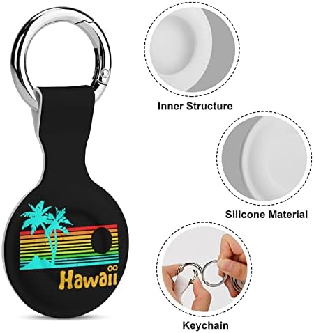 Os anos 80 Retro vintage Hawaii Protective Caso Case Compatível para Airtag Anti-Perd Locator Solter para carteira de bagagem colar