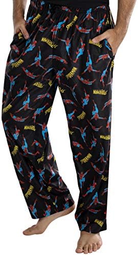 Marvel Comics Men's Spiderman Classic Comic Allover Print Loungewear Paints
