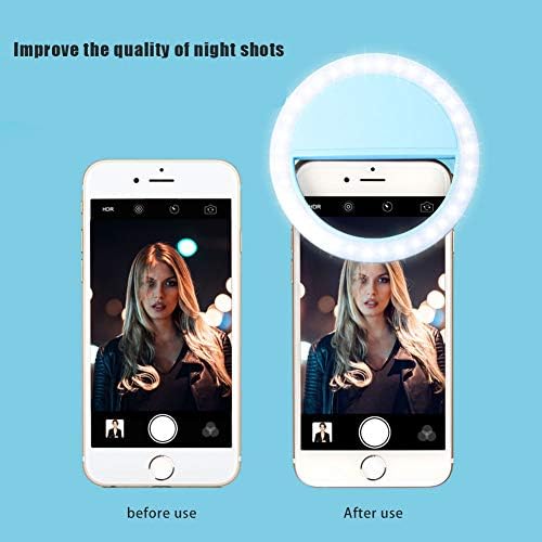 Luz de anel de automóvel LED, flash portátil recarregável USB para selfie, adequado para transmissão ao vivo/Tiktok/youtube vídeo/maquiagem