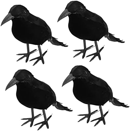 Yardwe 4pcs simulação corvo ornamentos decoração de desktop decoração de desktop decoração de páscoa decoração de crow decoração acessórios