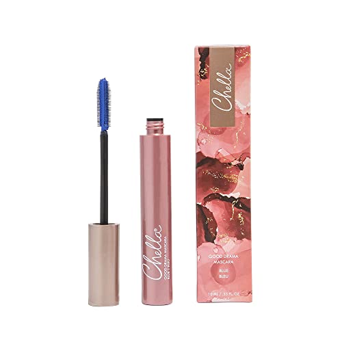 Chella Good Drama Blue Vegan Mascara, azul, 0,33 fl. Oz