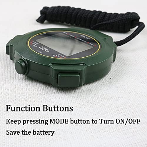 FCXJTU Stopwatch 10/100 Lap Split Memória Digital StopWatch Timer Alarm do calendário, modo de ritmo com 3 linhas resistentes