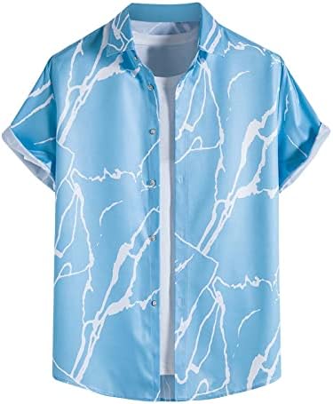 Camisas havaianas para homens Tops de verão Tops casuais de manga curta solta camisetas de blusa de praia de lapela