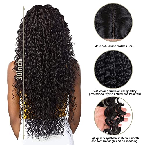 Cabelo sintético para mulheres negras para mulheres negras de 30 polegadas de 30 polegadas de água de água resistente a ondas de água de 30 polegadas resistentes a 150%