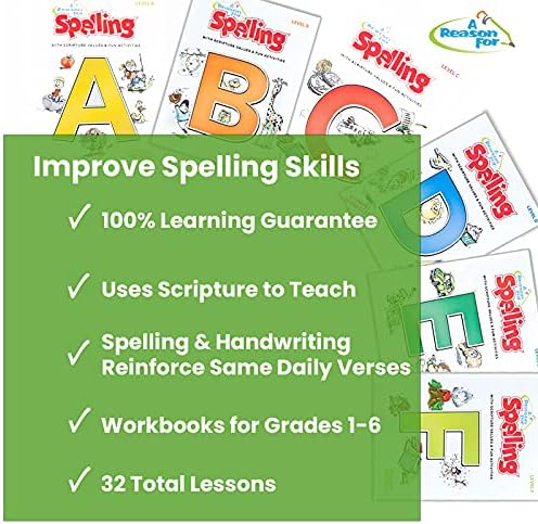 Spell Spelling Homes School Nível E por um motivo para - Kit de currículo completo para alunos da quinta série - Praicar de trabalho