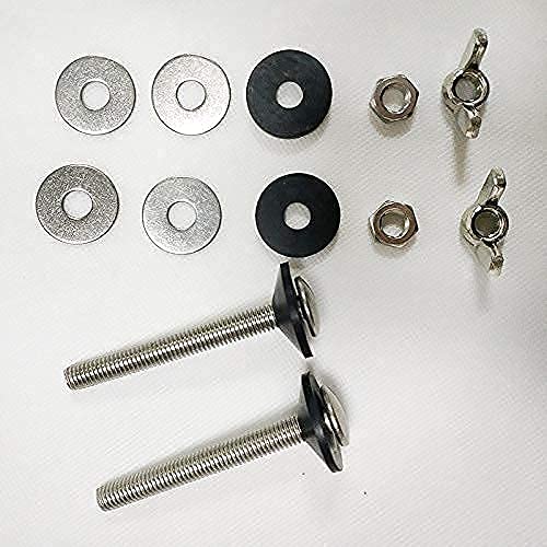 Bolts Toliet, tanque para tigela Stainless Stell 5/16 polegadas por 3 polegadas parafusos pesados ​​com borracha e arruelas de roubo