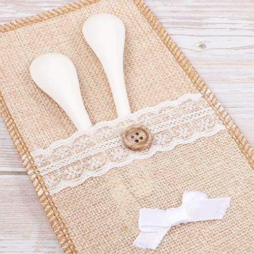 Abaodam 4 PCs Linear de linho de natal Bolsas de talheres Facas Forks Spuons Satoler Satoler Bolsa Sacos de Tableware para Restaurante