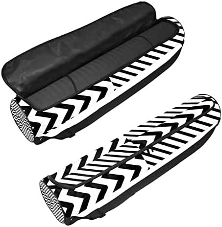 Black Wave Yoga Mat Bags de ioga de ioga Full-Zip para homens, Exercício portador de tapete de ioga com cinta ajustável