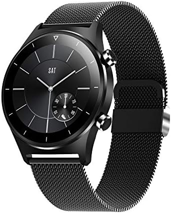 Relógio de aço preto relógio inteligente para homens, tela sensível ao toque de 1,28 polegada, 24 modos de exercício, interface