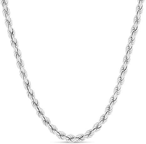 Verona Jewellers 925 Sterling Silver Cut Chain Chain Colar Solid Link Colar 2mm 2,5mm 3mm- colar de torção trançado, homens meninos