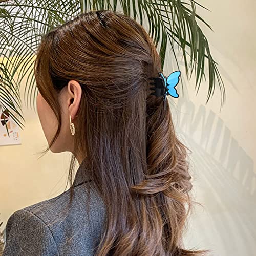Conjunto de 2 peças Ayounge, azul e branco clipe de cabelo de borboleta tridimensional, acessórios de cabelo acrílico, adequados para mulheres com cabelos grossos ou finos