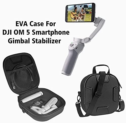 Caso de viagem EYGLO para DJI OM 5 Smartphone Gimbal Stabilizer, bolsa de ombro portátil à prova de choque à prova d'água para