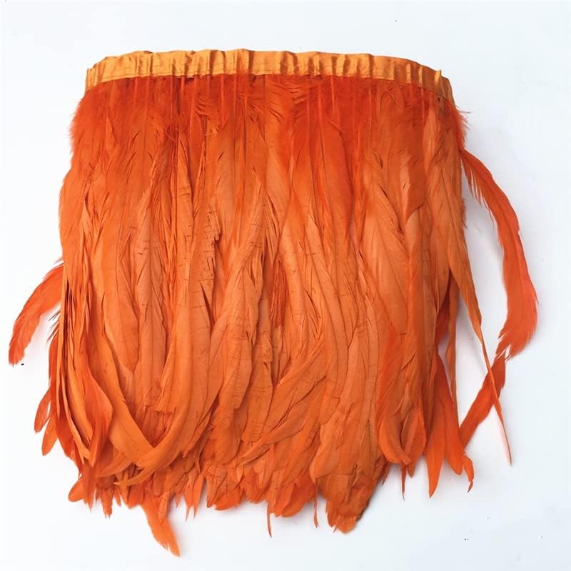 ZAMIHALAA - 10 metros de galo de cauda de cauda de penas de franja de cor de corda de 12-14 Feathers de faisão para artesanato Carnival Plumas Decoração de penas de casamento