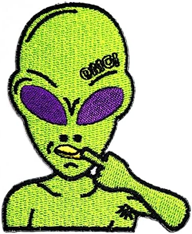 Kleenplus de dedo médio Alien Alien Comics Cartoon Patch adesivo Craft Patches Appliques Diy Bordado Ferro de Sew On Patch Emblema