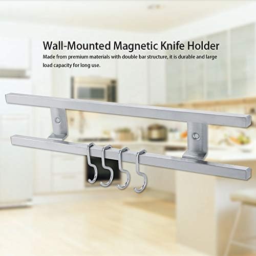 Barra dupla conveniente porta de faca de aço inoxidável, suporte de faca, cozinha de colheres para espátulas penduradas em