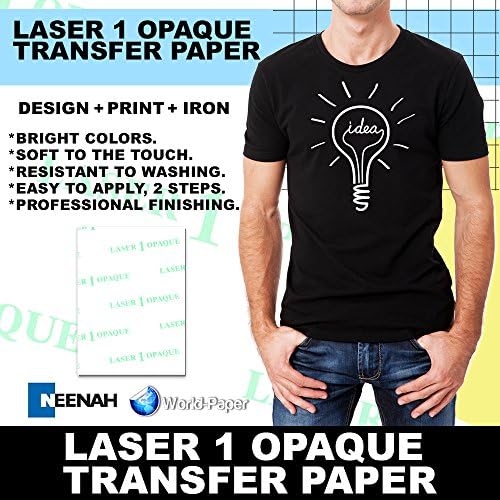 Papel de transferência a laser para tecido escuro: Neenah laser 1 opaco 100pk :)