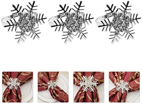 Besportble Gold Decor 3pcs Snowflake Rings de guardanapo de natal anéis de guardana