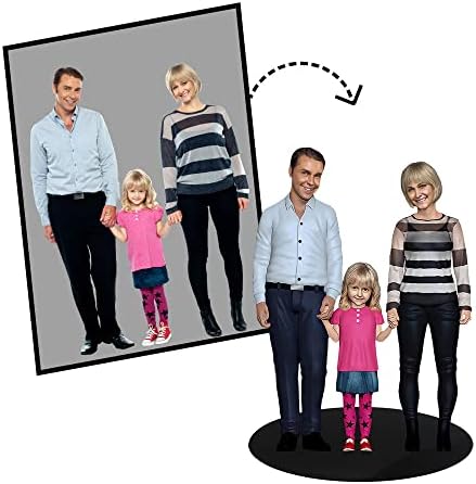 Quirkaboo personalizado 3D Group/Family Miniature Réplica com suporte de base