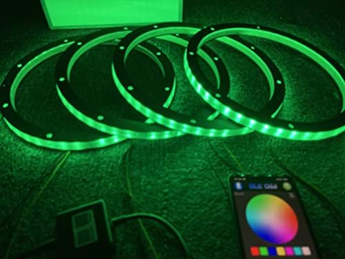 Sando Tech 4pcs 6.5 '' Dream Color Chasing Speaker LED Ring Light Flow Flow Car Boat Spacer Light pode controlado por remoto