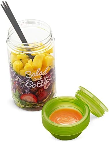 Conjunto de lancheiras isoladas para almoço KOMAX - lancheira térmica para mulheres + salada para almoço + fruta Infuser Water