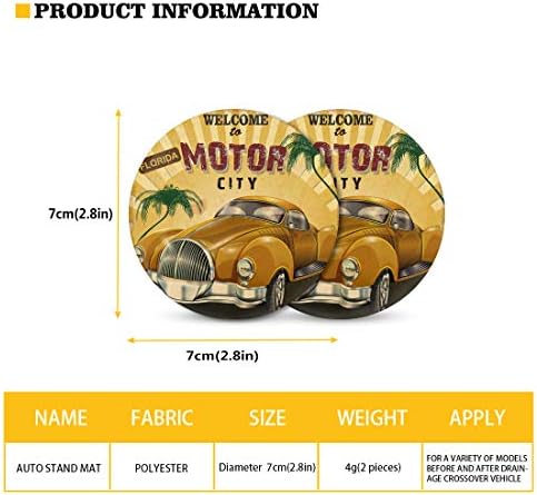 Coasterizações de carro XYZCANDO 2 peças de montanha -russa de carros redondos para bebidas absorventes