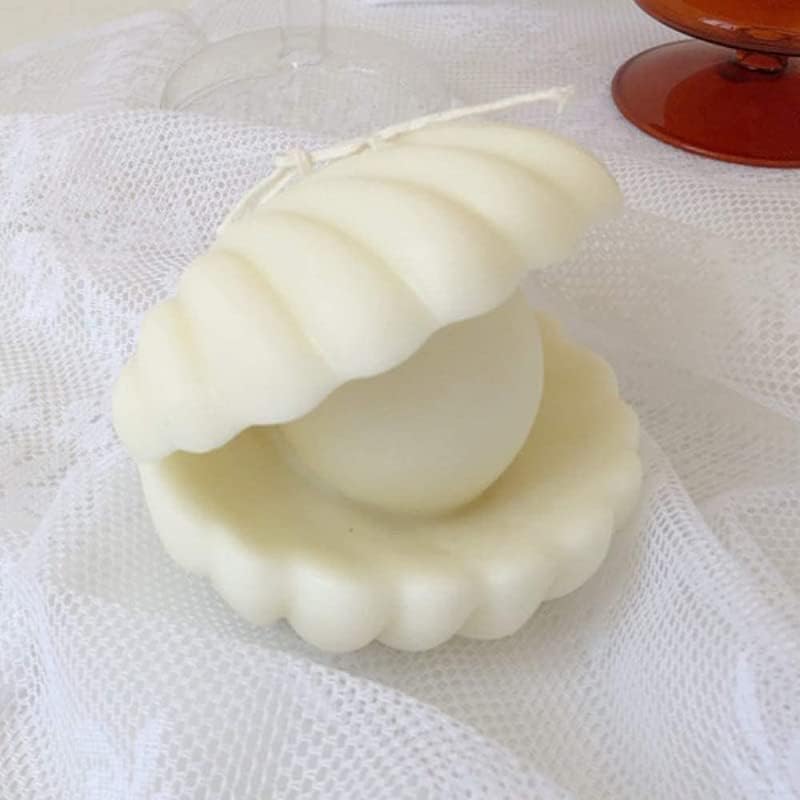 S/L Pearl Seashell Mold Candle, fabricação de aromaterapia 3D Art Craft INS Presentes retrô de casamento decoração