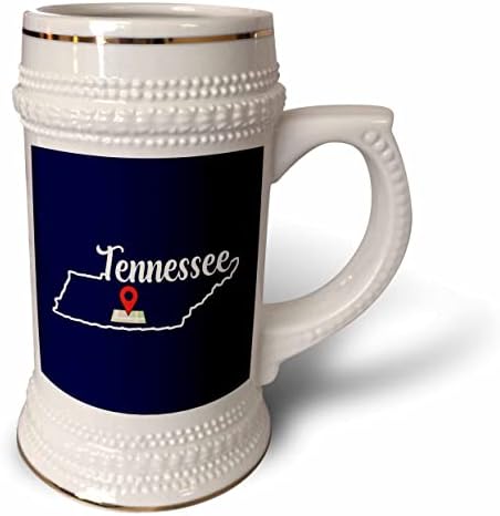 3drose visitando o Tennessee aqui estadual esboço marcador de viagem - 22oz Stein caneca