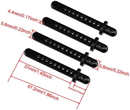 Shaluoman RC Alumínio Post Post Mounds para Axial 1:10 SCX10 Atualizações Pacote preto de 4