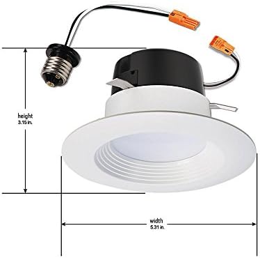 Halo de 4 polegadas LED recuado pode acender - retrofit teto e chuveiro downlight - 5000k - defletor branco - 1 pacote