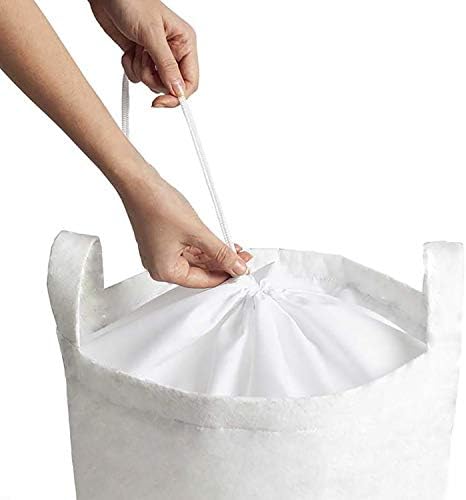 Bolsa de lavanderia de bolinhas amarelas de Ambesonne, composição feminina de manchas de margaridas, cesta de cesto com alças fechamento