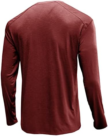 Butão casual masculino para baixo t camisetas soltas fit henley manga longa camisa hidrato wicking treino atlético camiseta camiseta