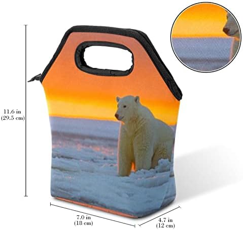 Lunchagem Guerotkr para homens, lancheira isolada, lancheira para adultos, padrão de paisagem de neve de urso polar