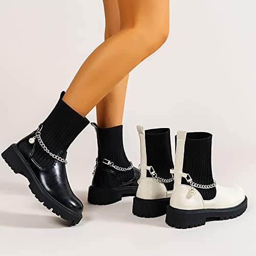 Botas de plataforma para mulheres sapatos de mulheres grossas altas botas nuas botas de couro de moda de salto grosso botas