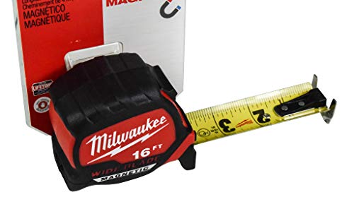 Milwaukee 48-22-0216m 16 pés x 1,3 pol. Medida de fita magnética da lâmina de largura