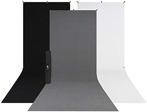 Westcott X-Drop 3-Pack Sweep Backdrop Kit Montagem rápida, fundo portátil para fotografia de retrato e tiros na cabeça