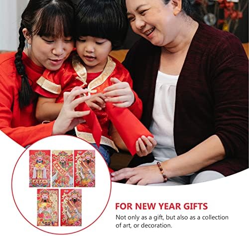 Doitool 50 PCS desenho animado envelopes 2022 Pacotes vermelhos Pacockets de dinheiro do ano novo chinês-