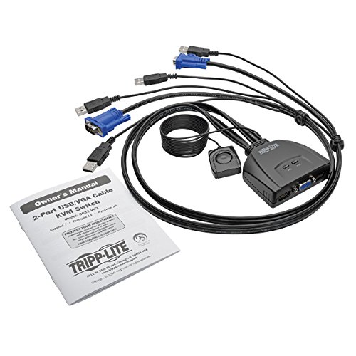 TRIPP LITE 2-PORT USB VGA CABE KVM SWITCH COM CABOS E USB COMPARTILHO DE PERIFERAL, 2048 X 1536