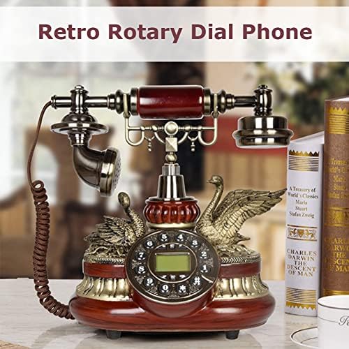 Telefone antigo, telefone fixo vintage com sistema duplo FSK/DTMF, ID do chamador Displa