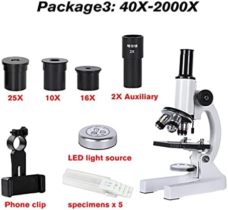 ZSEDP 640X 1280X 2000X Microscópio biológico Educação monocular do aluno LED LEITO DE TOLANDO LEZ