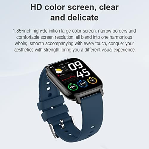1,85 na tela colorida smartwatch para adultos homens mulheres, relógio inteligente, rastreadores de fitness, relógio esportivo, freqüência cardíaca/pedômetro impermeável ix67, smartwatch de alta qualidade de som