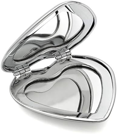 Presentes de um lugar 10 espelhos compactos em forma de coração personalizados favores de festa de noiva