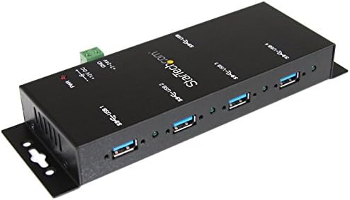 Startech.com 4 -porta USB 3.0 Hub - 5Gbps - Metal Industrial USB -A Hub - Wall ou Desk Montable USB Data Hub - Hub USB Expander compatível com TAA