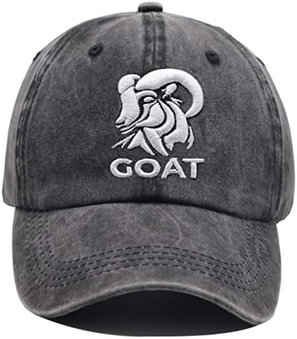 HHNLB Chapéu engraçado de cabra, presentes para os amantes de cabras, boné de beisebol de fazenda lavada e bordada ajustável para