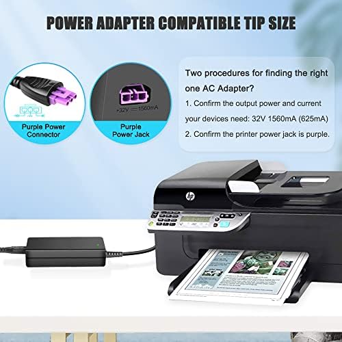 Dongni 32V 1560MA 0957-2105 0957-2259 Adaptador de impressora para HP OfficeJet 4500 6500 6500A 7500 6000 2620 J510 J4550