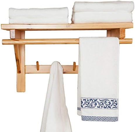 Erddcbb banheiro prateleiras de madeira maciça organizador de banho banheiro haste pendurada haste minimalista de toalha
